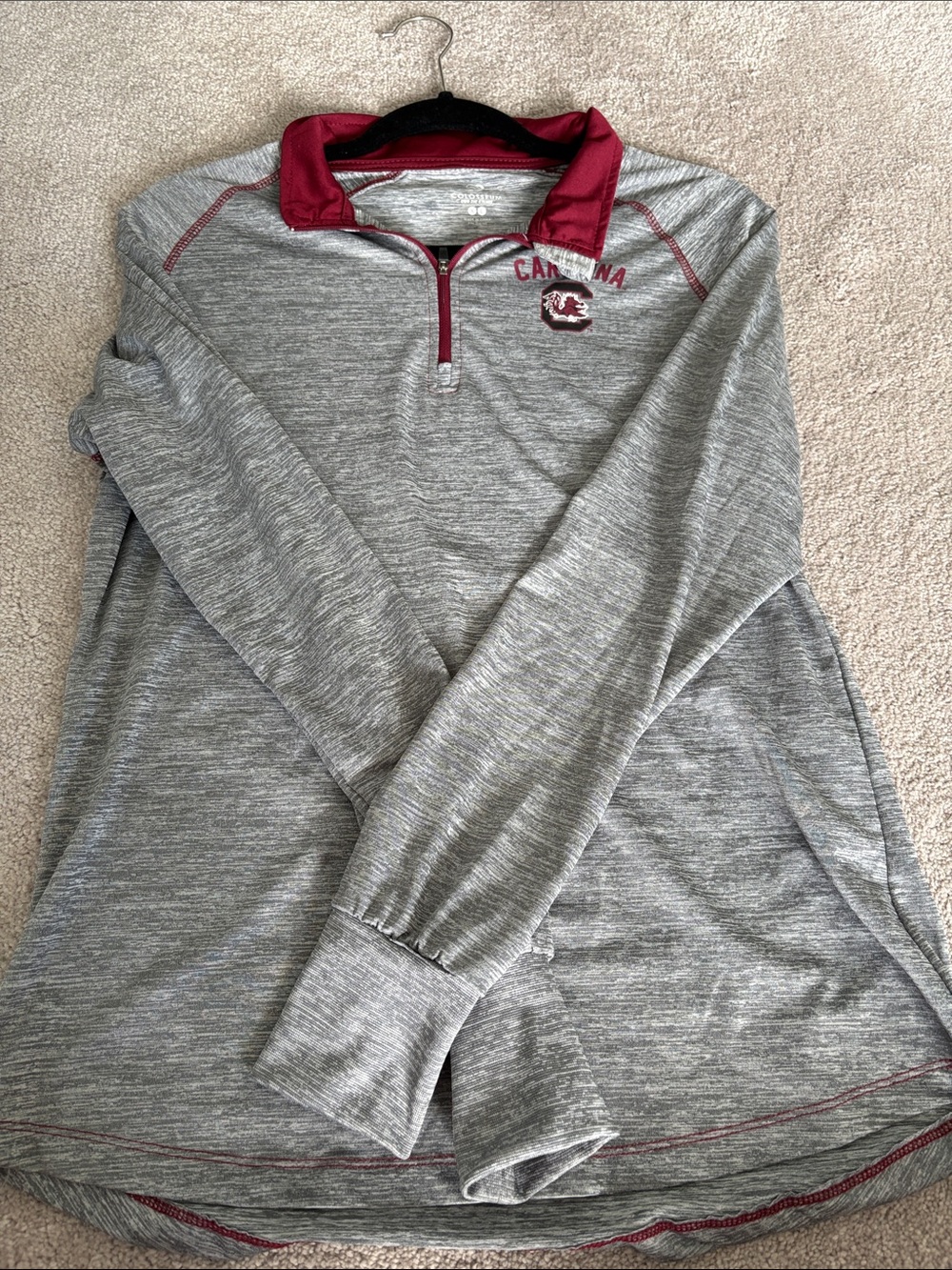 University of South Carolina Dri Fit Gray & Garnet Quarter-Zip Pullover